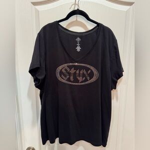 STYX Sparkle Bling Concert T-shirt Size 2X/3X NWOT